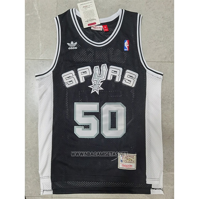 Camiseta San Antonio Spurs David Robinson NO 50 Mitchell & Ness Negro